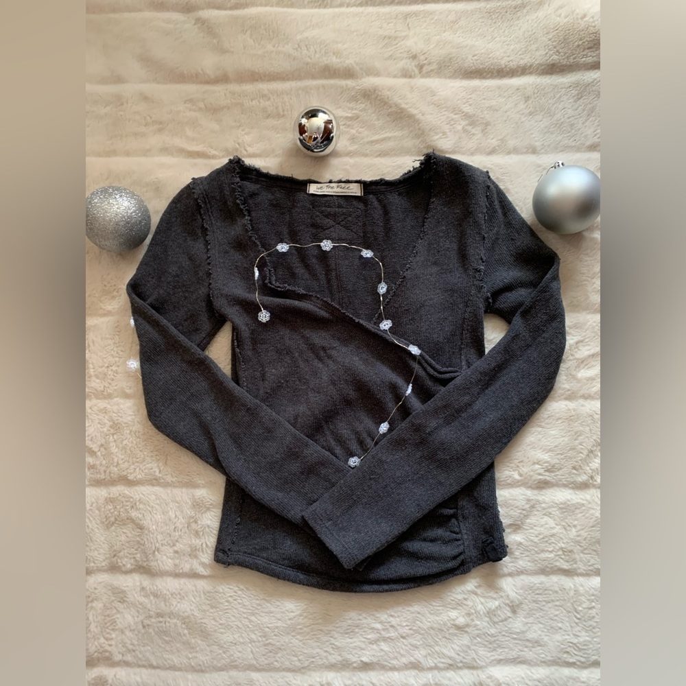 Free People crossover long sleeve shirt